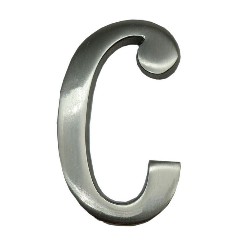 Letra C Niquel Mate 10cm Fijación Invisible Edm