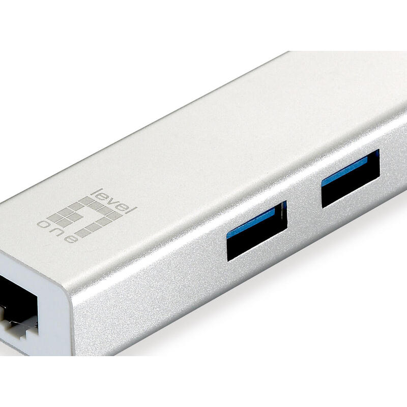 Level One Adaptador Usb 3.0  Rj45 Gigabit Con Hub Usb-0503