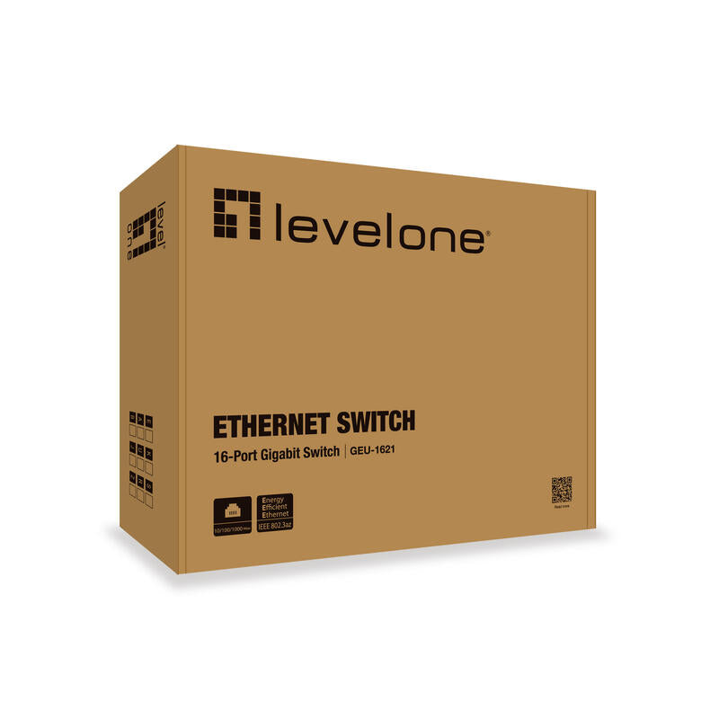 Level One Switch No Gestion 16p 10/100/1000 Mini Con Kit Montaje Rack 19