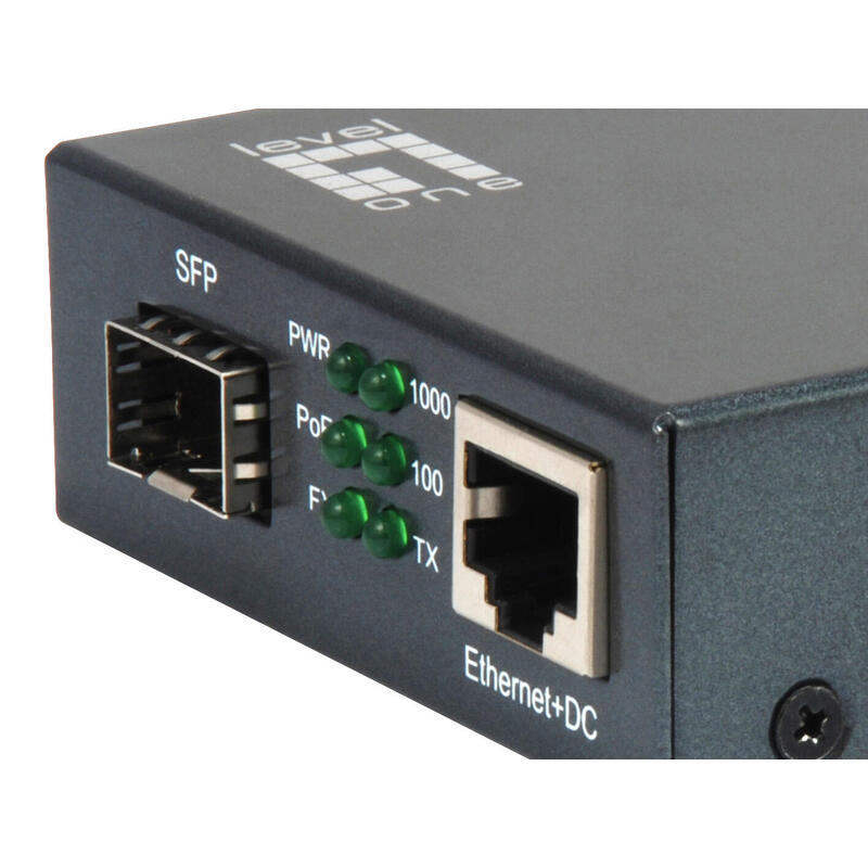 Levelone Gvt-2012 Convertidor De Medio 1000 Mbit/S Negro Rj45 A Sfp Gigabit