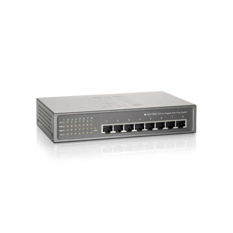 Levelone Switch  8x Ge Gep-0820w90          19"  90w  8xpoe+