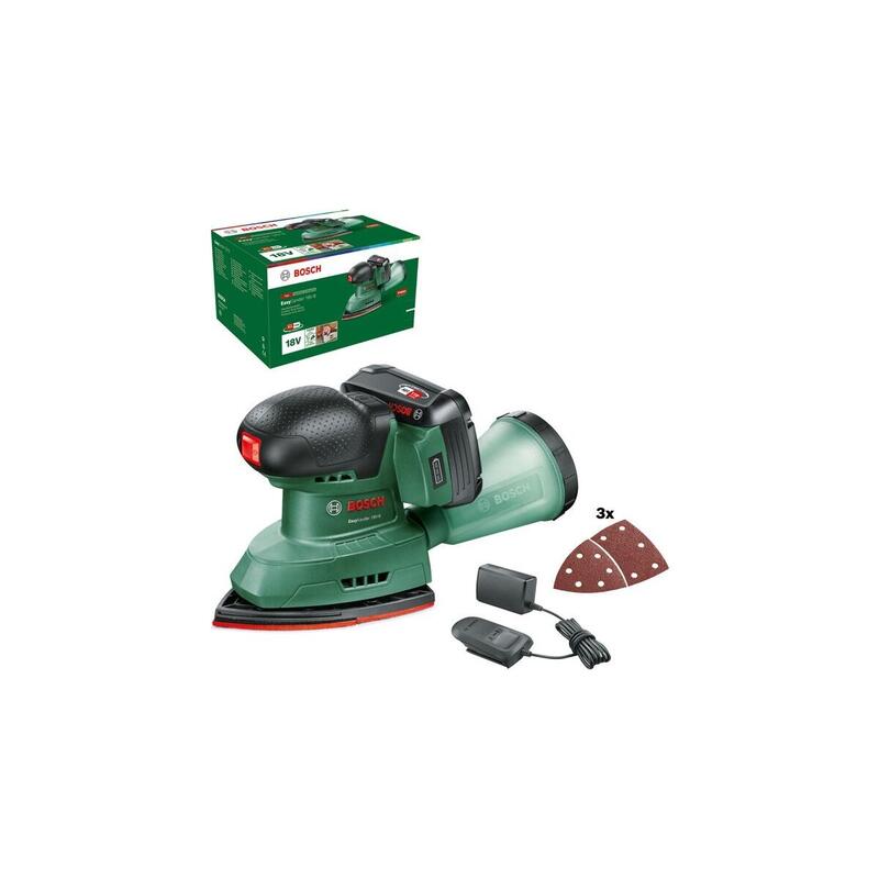 Lijadora Multiusos Inalámbrica Bosch Diy & Garden Easysander 18v-8 Set Verde, Batería De Iones De Litio De 2,0 Ah, Power For All Alliance 06033e3002