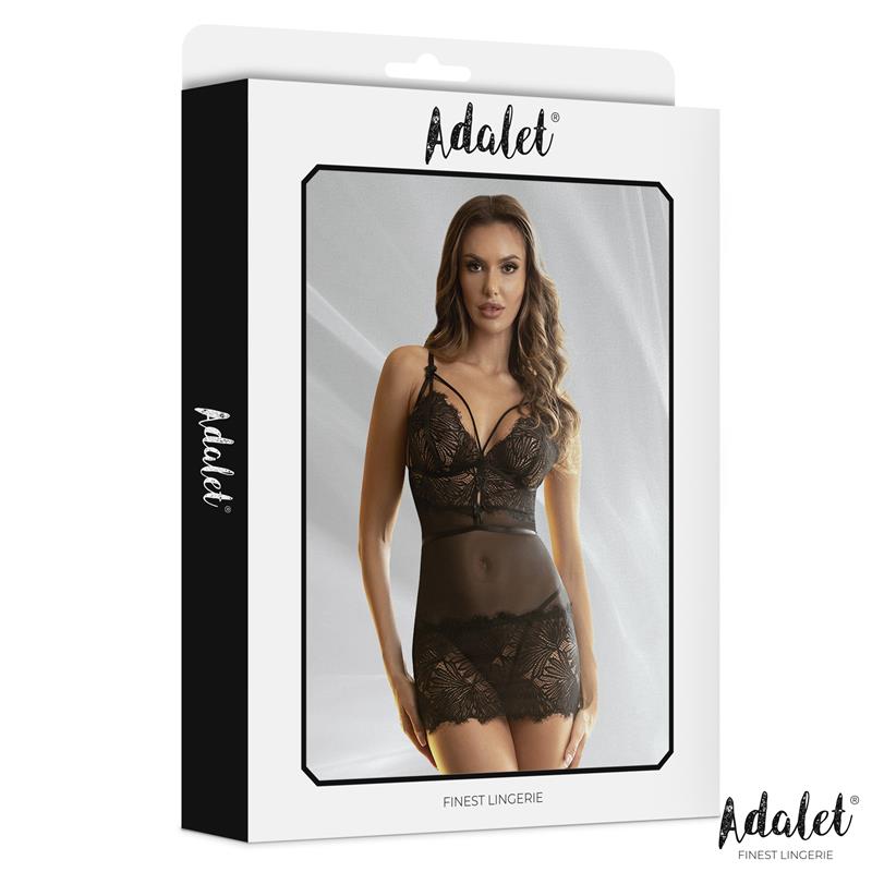 Lila Babydoll Espalda Abierta Y Tanga Talla (Interno):S/M