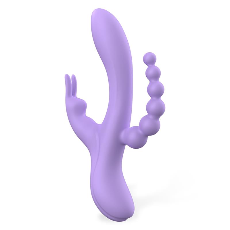 Vibrador  Lindsay Con Cadena Anal Silicona Líquida Unibody Flexible 2 Motores