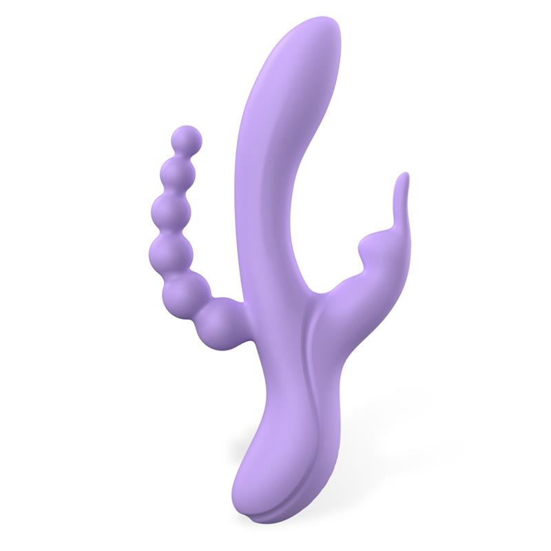 Vibrador  Lindsay Con Cadena Anal Silicona Líquida Unibody Flexible 2 Motores