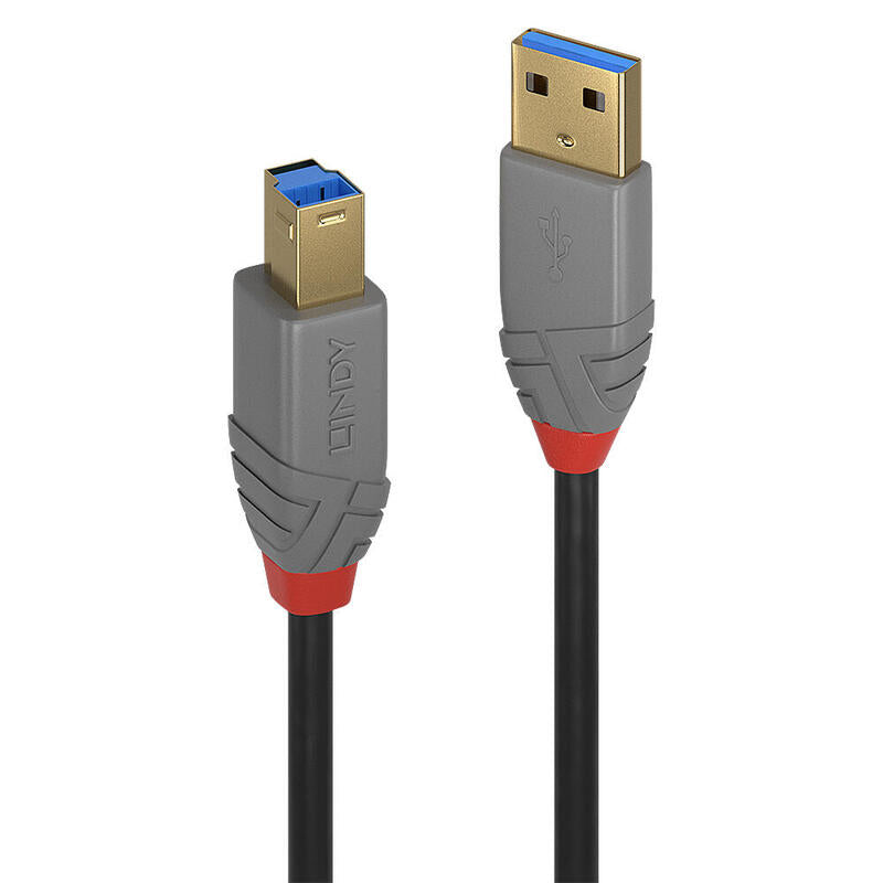 Lindy 36743 Cable Usb 3 M Usb 3.2 Gen 1 (3.1 Gen 1) Usb A Usb B Negro, Gris