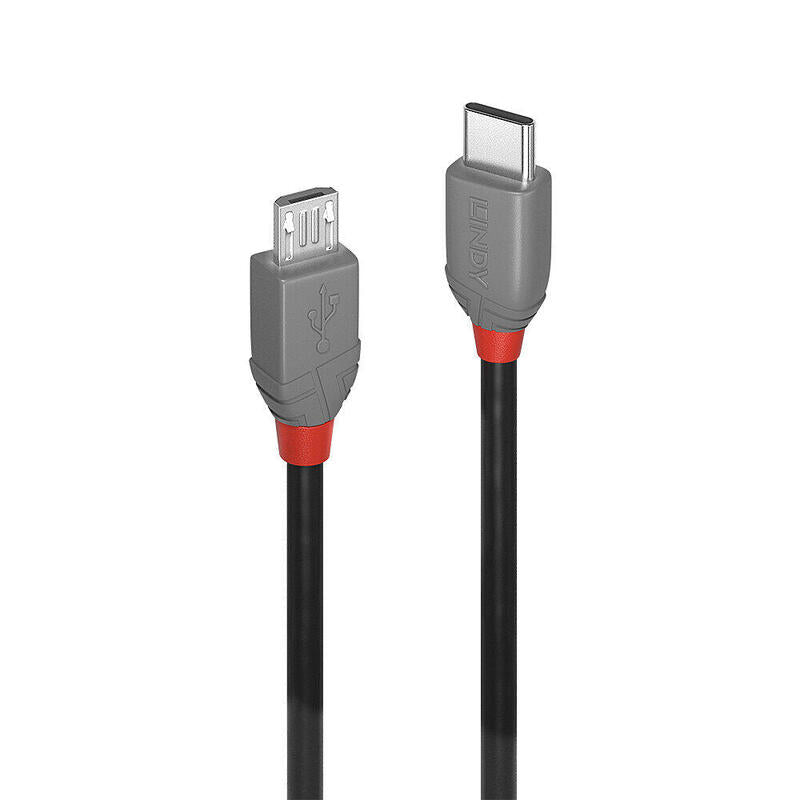 Lindy 36890 Cable Usb 0,5 M 2.0 Usb C Micro-Usb B Negro, Gris