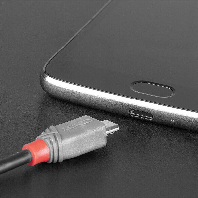 Lindy 36890 Cable Usb 0,5 M 2.0 Usb C Micro-Usb B Negro, Gris