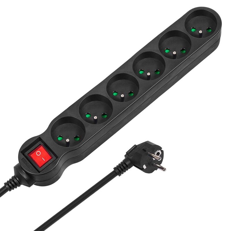 Listwa Zasilajaca 6g 3m Mce187 2300w Negro