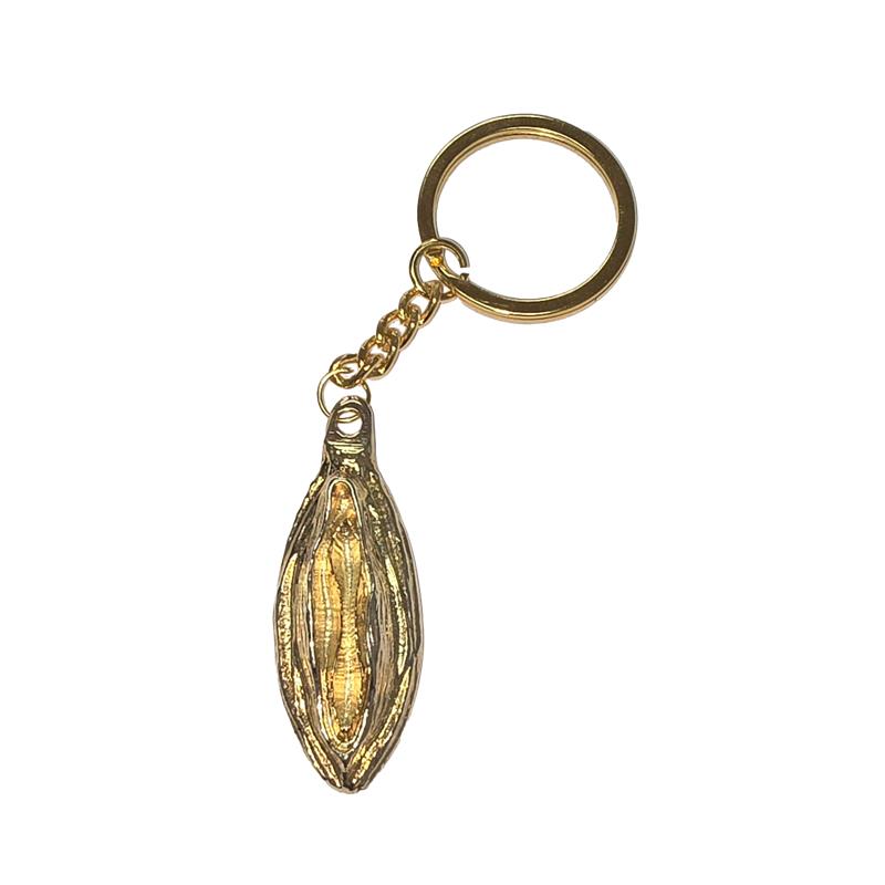 Llavero Forma De Labios Dorado
