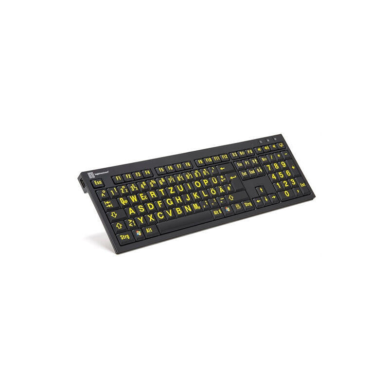 Logickeyboard Xl-Print Amarillo On Negro De (Pc Nero)