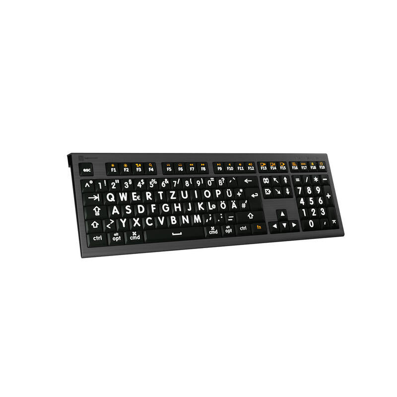 Logickeyboard Xl-Print Astra 2 Blanco On Negro De (Mac)