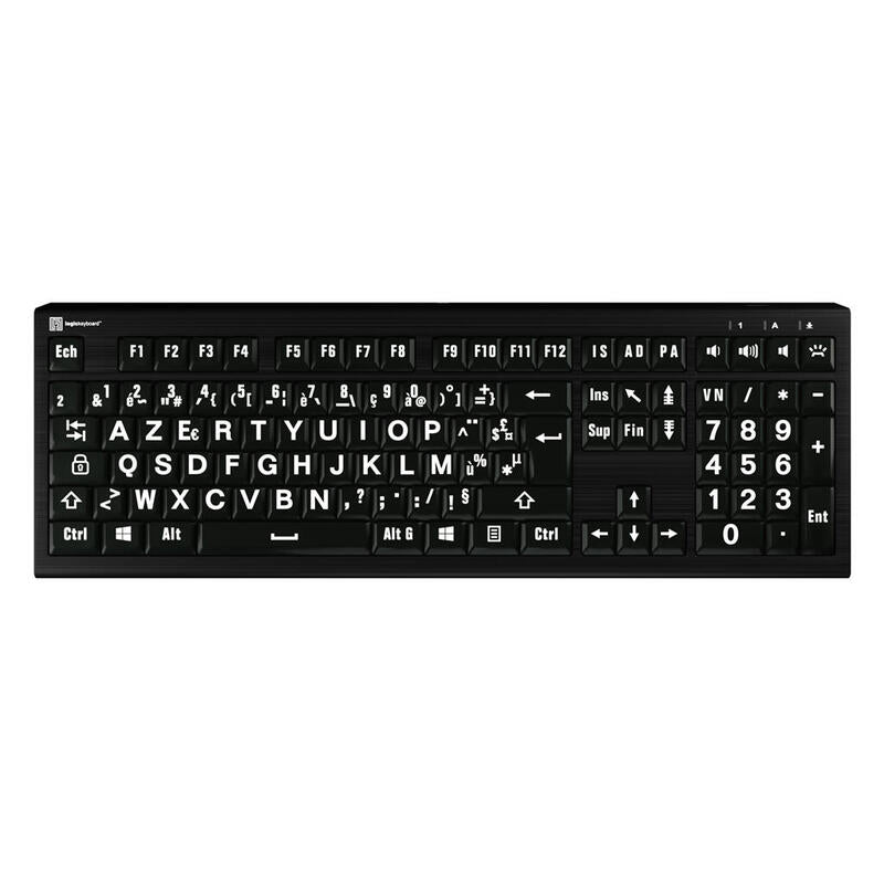 Logickeyboard Xl-Print Astra 2 Blanco On Negro Fr (Pc)
