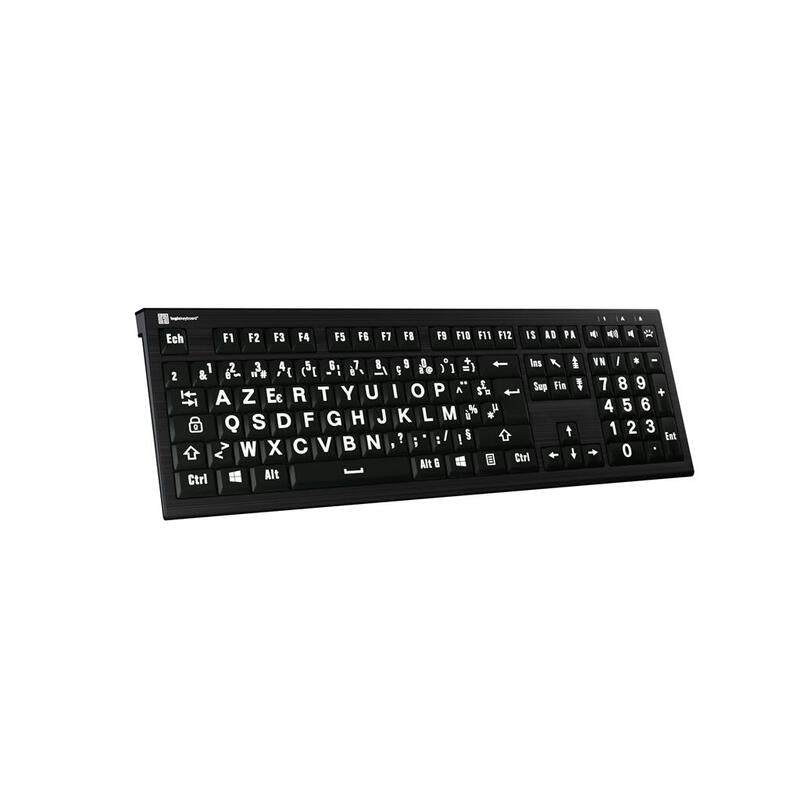 Logickeyboard Xl-Print Astra 2 Blanco On Negro Fr (Pc)