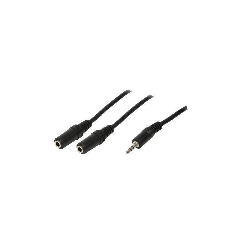 Logilink 1x3.5mm - 2x3.5mm, 0.2m Cable De Audio 0,2 M 3,5mm 2 X 3,5mm Negro
