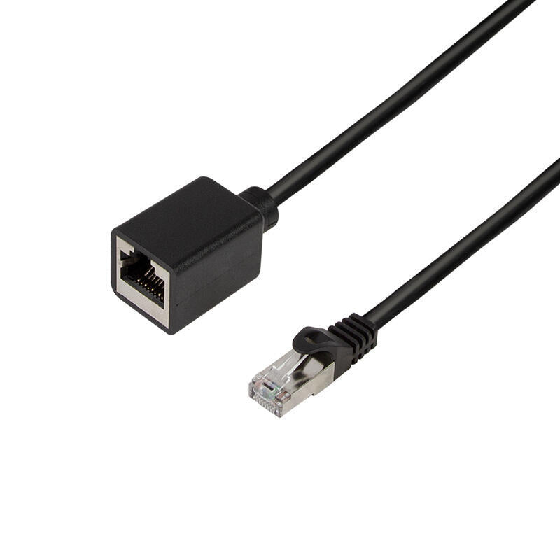 Latiguillo Cat 6a, S/Ftp,  1.00 M, Negro, Macho-Hembra Cu Lszh
