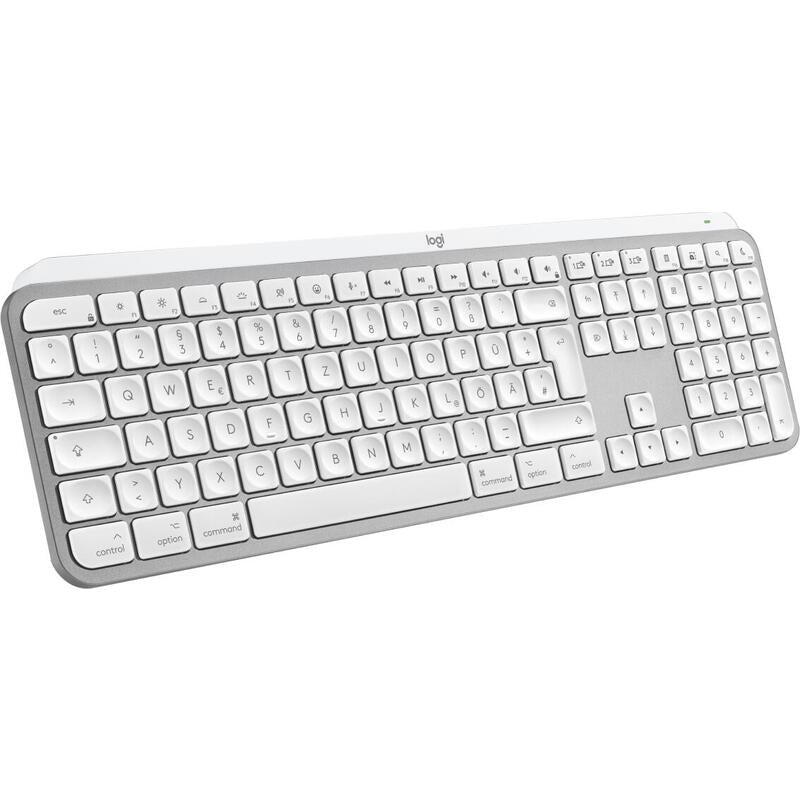 Logitech Mx Keys S For Mac Teclado Oficina Rf Wireless + Bluetooth Qwertz Alemán Aluminio, Blanco