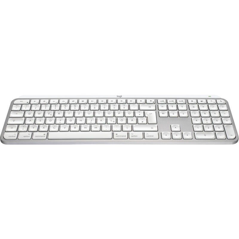 Logitech Mx Keys S For Mac Teclado Oficina Rf Wireless + Bluetooth Qwertz Alemán Aluminio, Blanco
