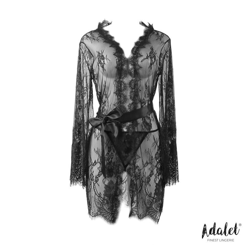 Lucy Peignoir Semi Transparente Y Tanga Talla (Interno):S/M