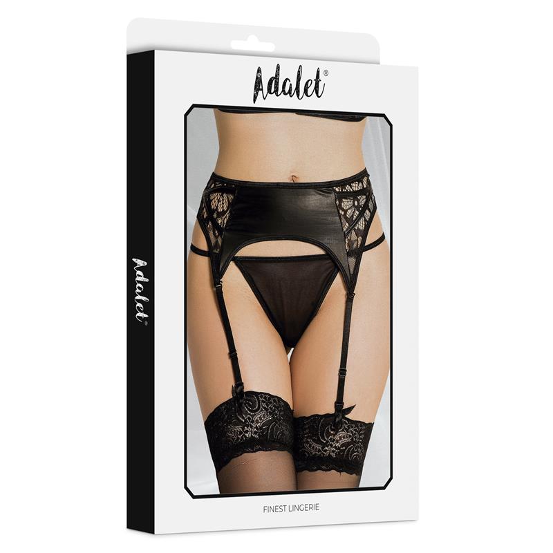 Luva Set De Liguero Con Encaje Floral Y Tanga Talla (Interno):S/M