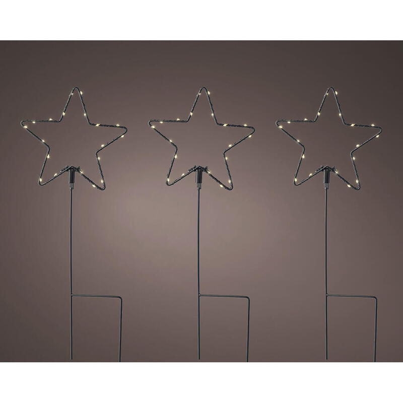Luz Decorativa Microled Estacas Estrellas, Ø15x42,5cm. Lumineo