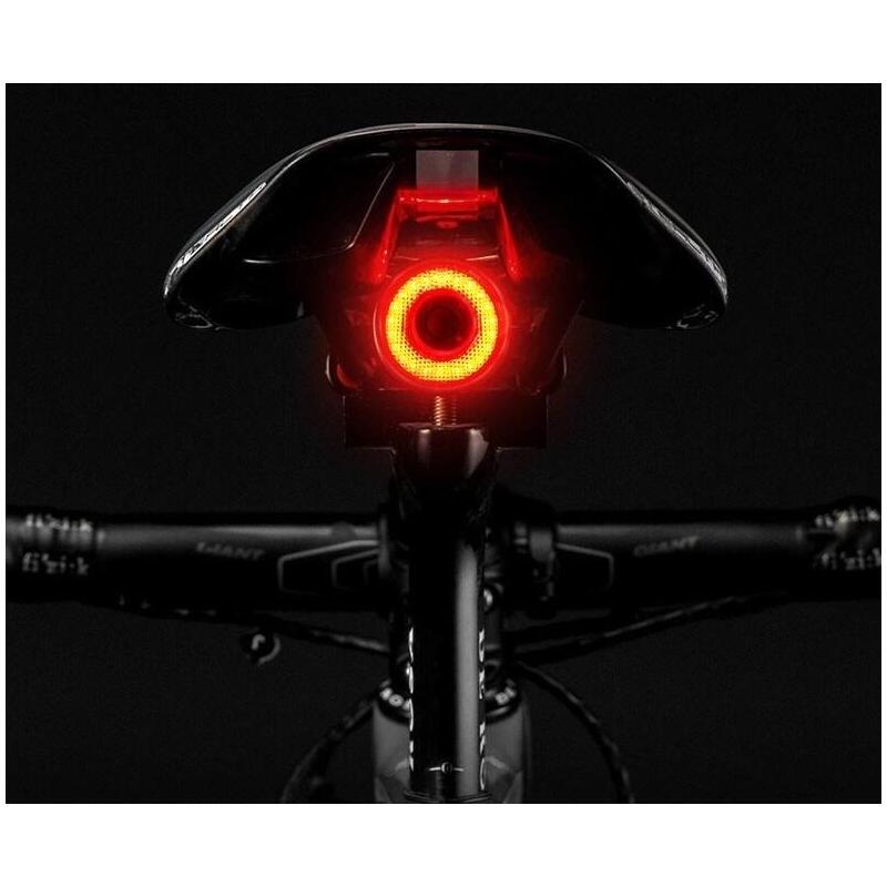 Luz Trasera De Bicicleta Rockbros Q5 Negra Con Sistema De Frenado Inteligente