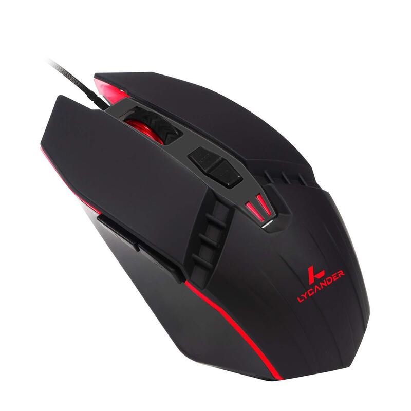 Lycander Gaming Mouse 1.5m Usb Cable With 7 Buttons Black/Red Lmc378