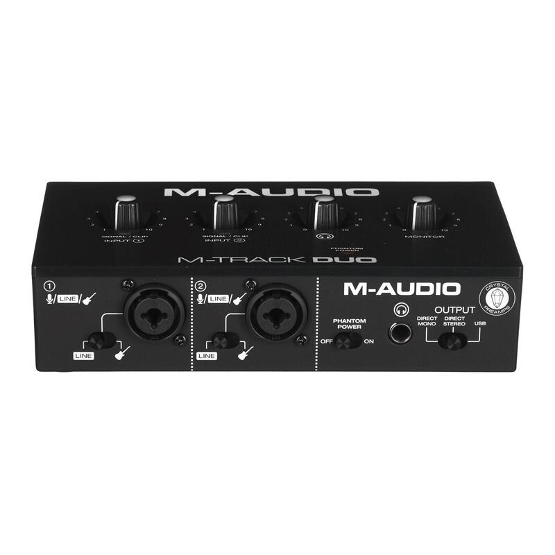 M-Audio M-Track Duo Usb Interfaz De Audio Preamplificador Crystal 16 Bit 48 Khz Negro