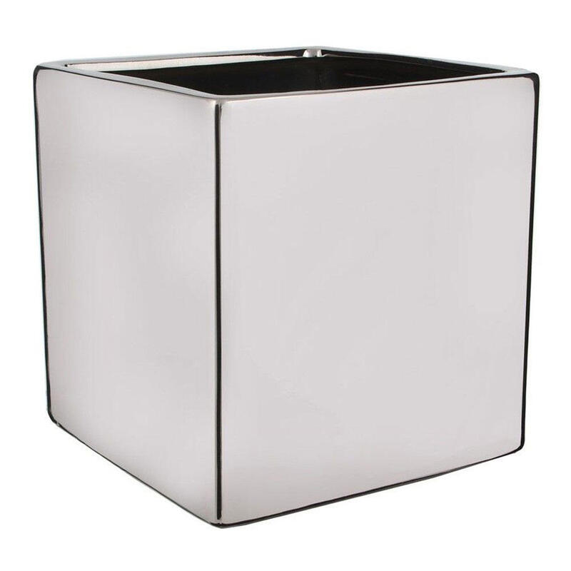 Macetero Chaz Cuadrado Plata A14x14x14cm. Mica Decorations