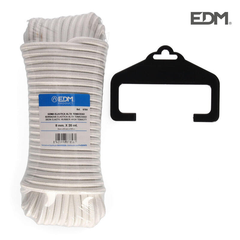 Madeja 20m Goma Elastica Alta Tenacidad Blanca. Calibre 8mm Edm