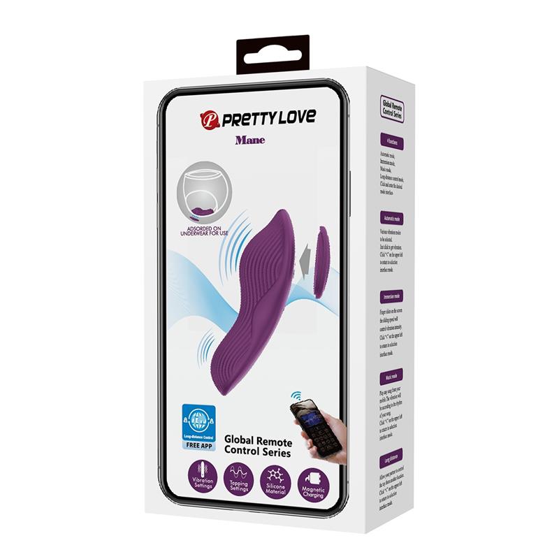 Pretty Love - Mane Masajeador Lay On Clítoris 10 Vibraciones Control Remoto Morado