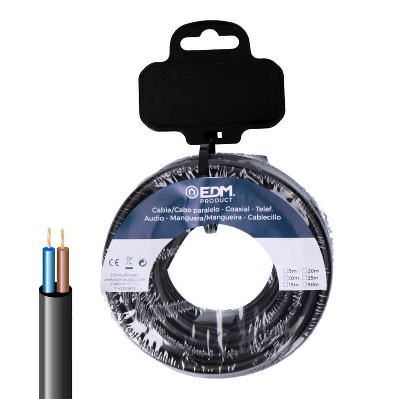 Manguera Tubular Vv-K06/1kv 2 X 2,50 Mm² Negra 15 M