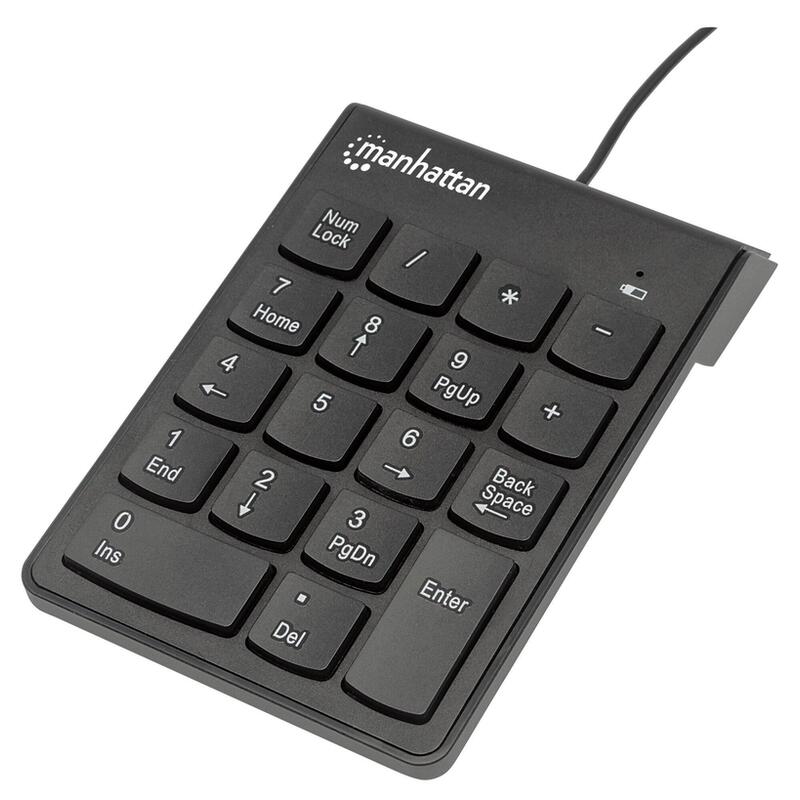 Manhattan Numeric Keypad 18 Full-Size Keys Including Backspace Key Asynchronous Number Lock Function