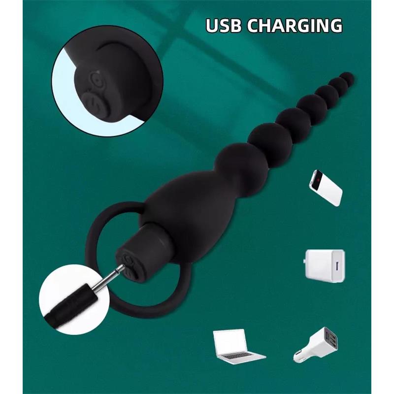 Marbe Cadena Anal Con Vibración Usb Silicona