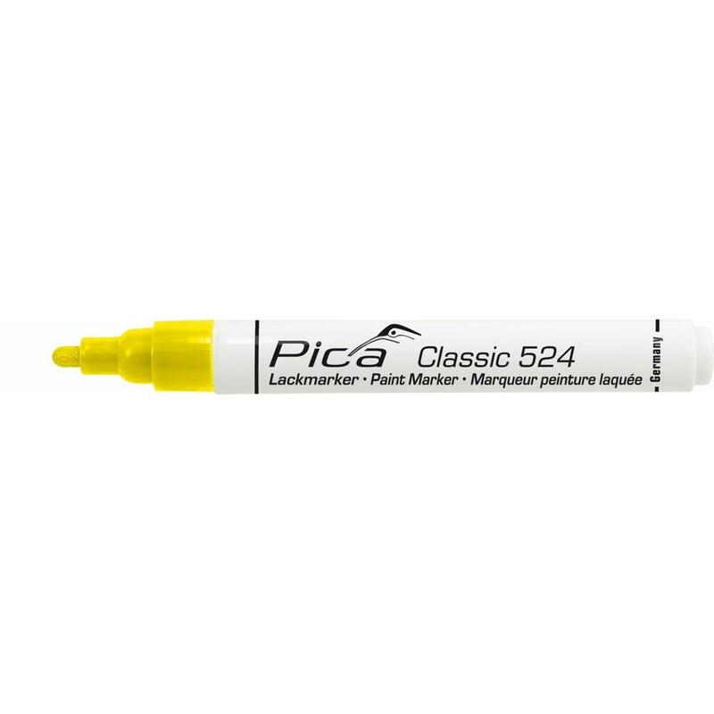 Marcador Industrial/Pintura Pica Punta Redonda De 2-4 Mm, Amarillo