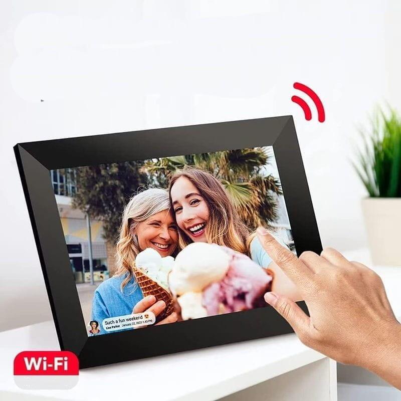 Marco De Fotos Digital Con Wifi Pantalla De 10,1 Pulgadas Táctil Ips Hd De 1280x800 Tarjeta De Memoria 32gb Incluida - Blanco