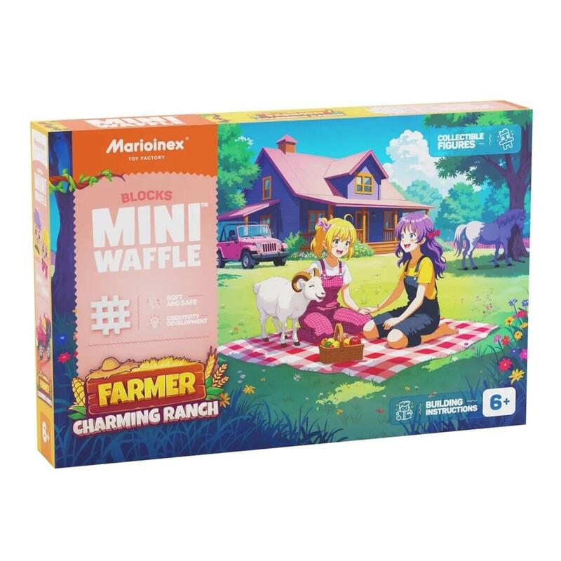 Marioinex Bloques Mini Waffle Farmer Encantadora Granja, 112 Piezas