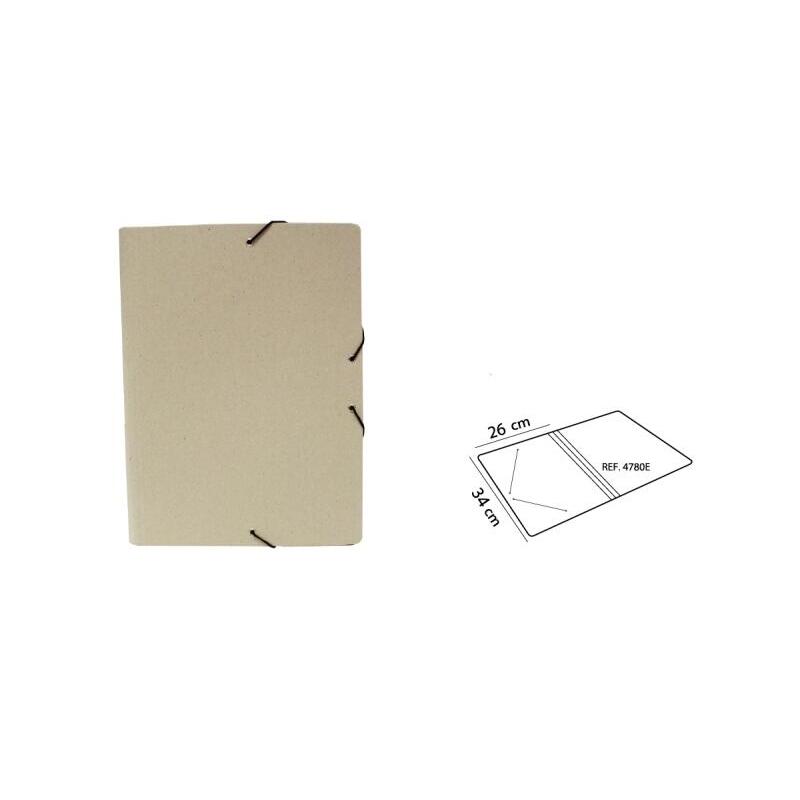 Mariola Eco Carpeta Sencilla De Carton 100% Reciclado - Tamaño Folio - Medidas 34x26cm - Cierre Con Goma Elastica -