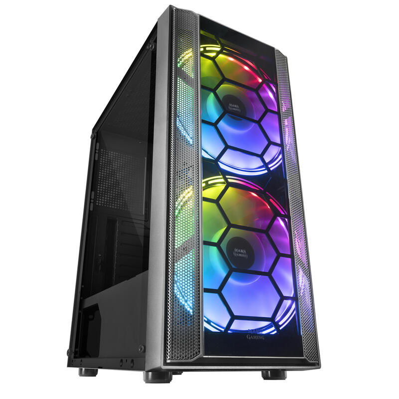 Mars  Gaming Mc500 Carcasa De Ordenador 2 Ventiladores Frgb Negro