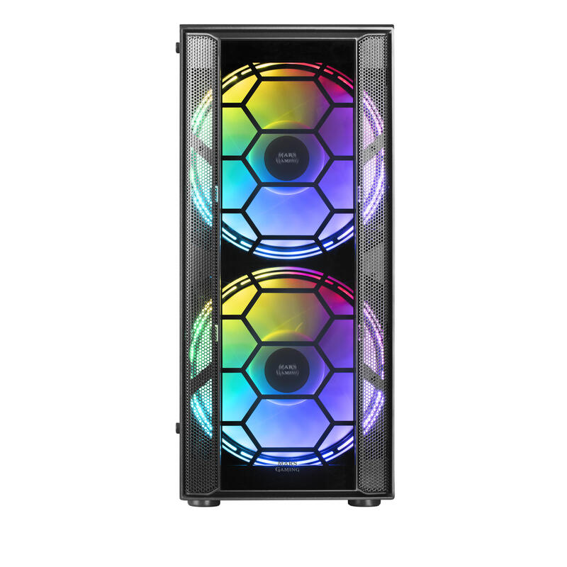 Mars  Gaming Mc500 Carcasa De Ordenador 2 Ventiladores Frgb Negro