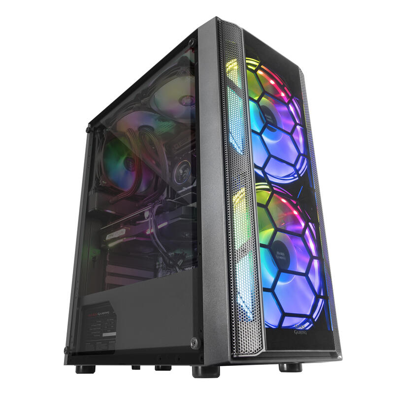 Mars  Gaming Mc500 Carcasa De Ordenador 2 Ventiladores Frgb Negro