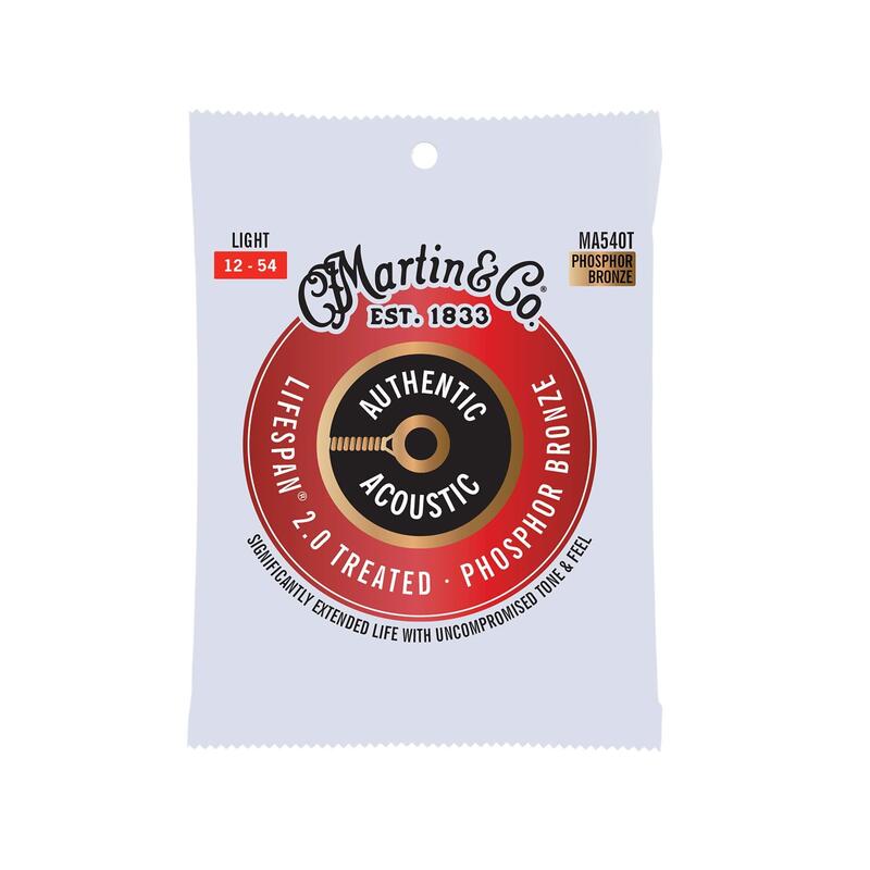 Martin Cuerdas Para Guitarra Acústica, Lifespan 2.0 Light 12-54, 98/2 Bronce Fosforoso (Ma540t)