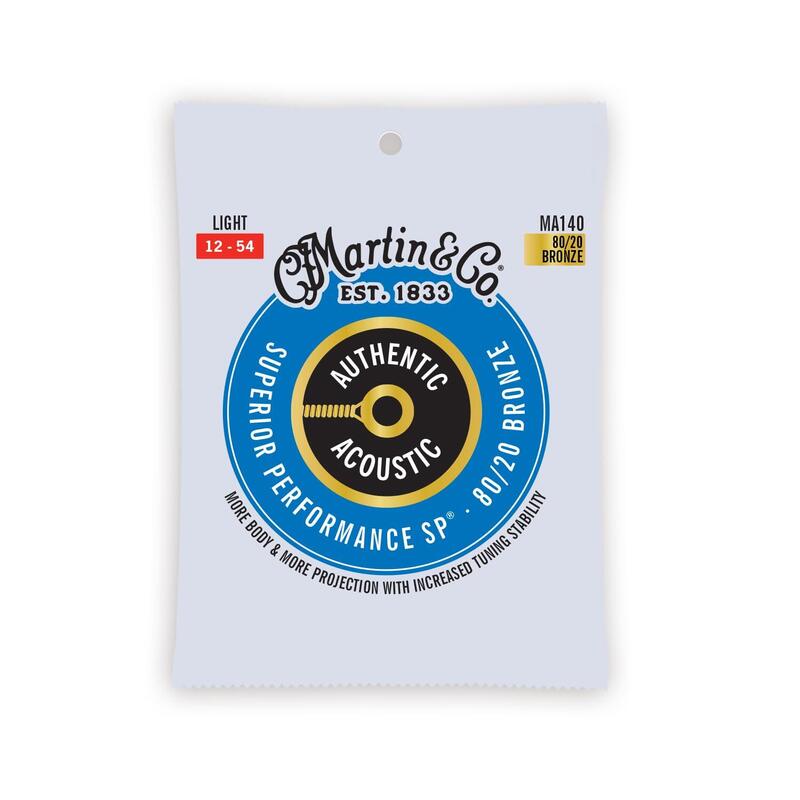 Martin Cuerdas Para Guitarra Acústica, Superior Performance Light 12-54, 80/20 Bronce (Ma140)