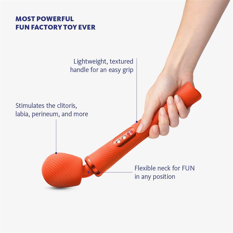 Fun Factory - Vim Wand Rumble Vibrador Recargable Silicona Naranja