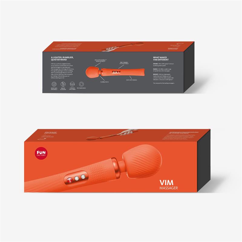Fun Factory - Vim Wand Rumble Vibrador Recargable Silicona Naranja