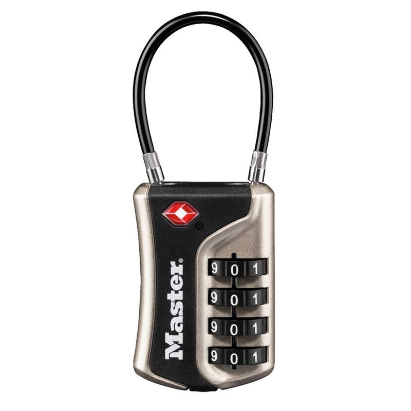 Master Lock Tsa Candado De Combinación Nickel, 9,3x3,6x1,5 Cm