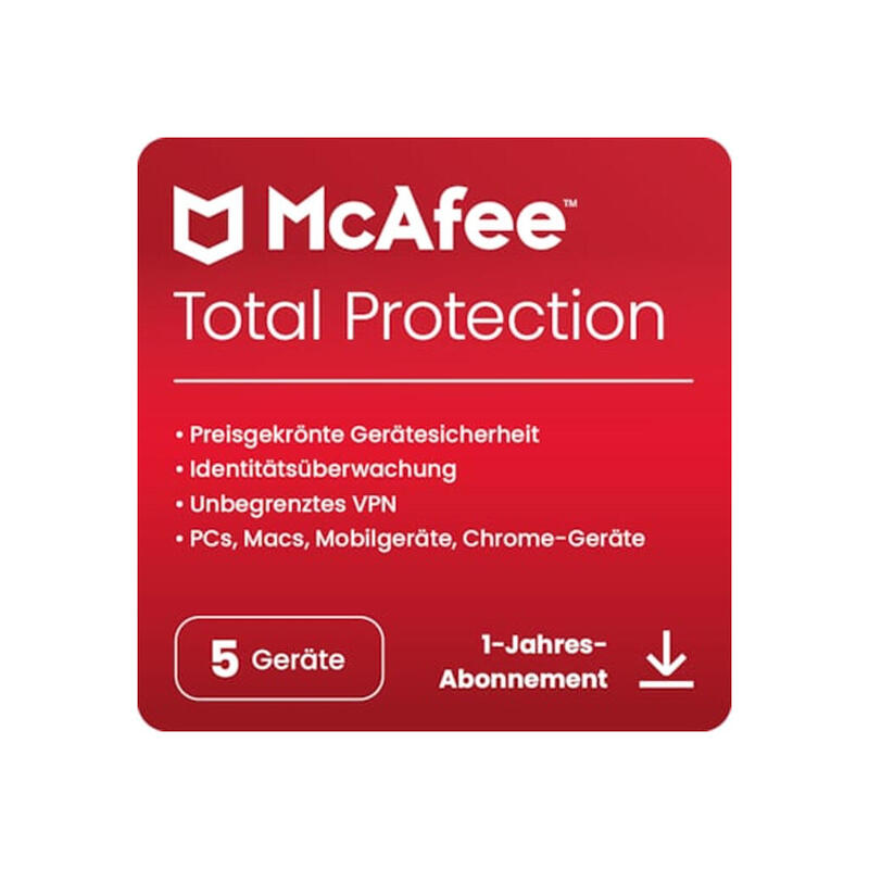 Mcafee Total Projoection 5 Gerät 1 Jahr Esd