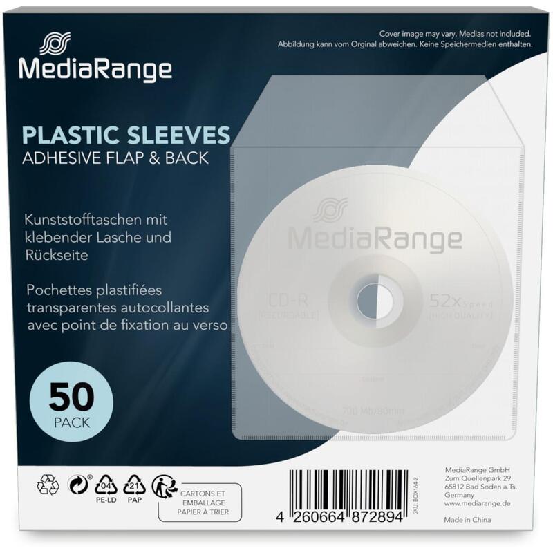 Mediarange Kuststofftaschen M. Klebender Lasche, 50er-Pack