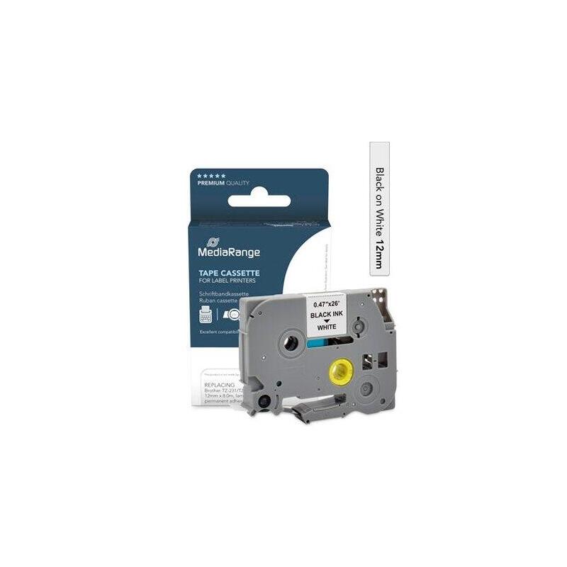 Mediarange Schriftbandka. Brother Tz-231 Tze-231 12mm 8m Sch