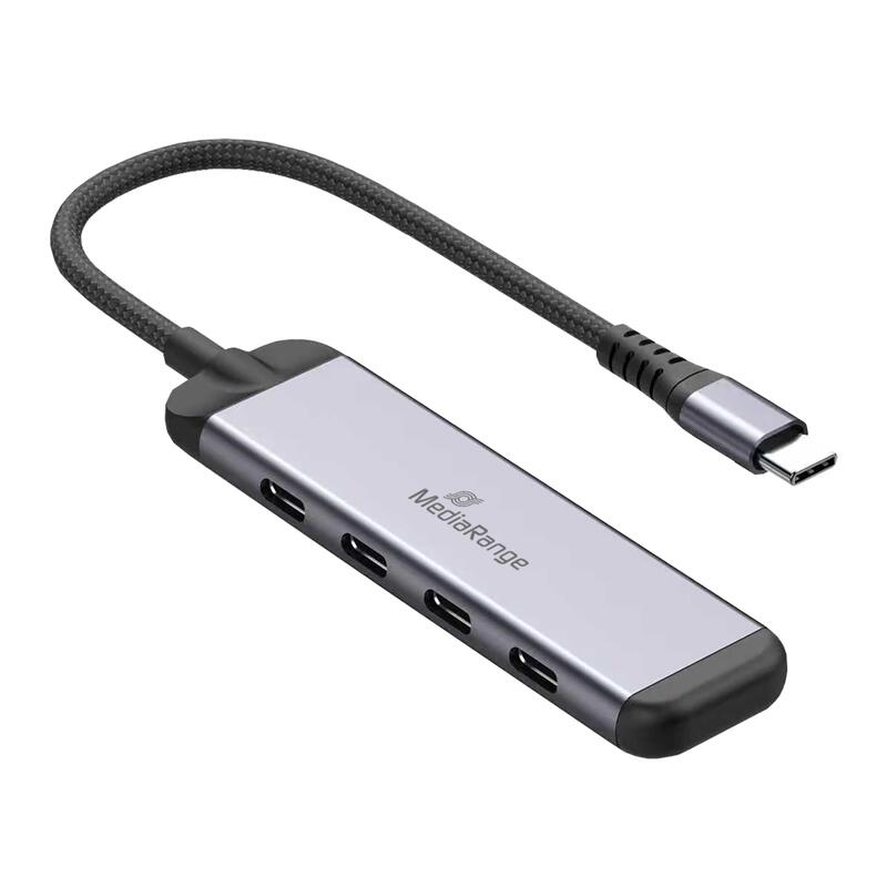 Mediarange Usb-Hub 4-Port 3x Usb-C 3.2 / 1x Usb-C Pd Plateado